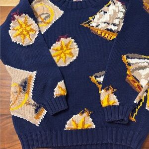 Saks Fifth Avenue Navy Nautical Sweater